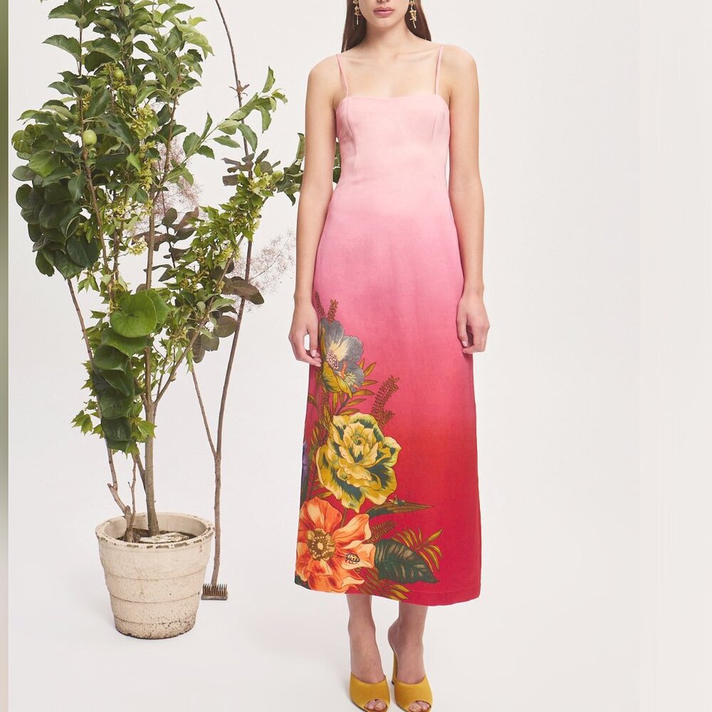 ALEMAIS floral-print midi dress